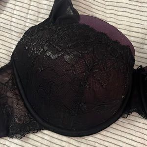 Ashley Graham Purple Black Lace Bra 36DDD (36F)